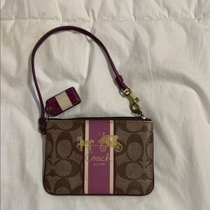 Coach Brown and Purple Wristlet